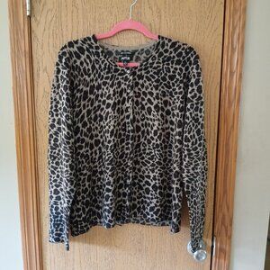 Apt 9 Cashmere Leopard Print Sweater
